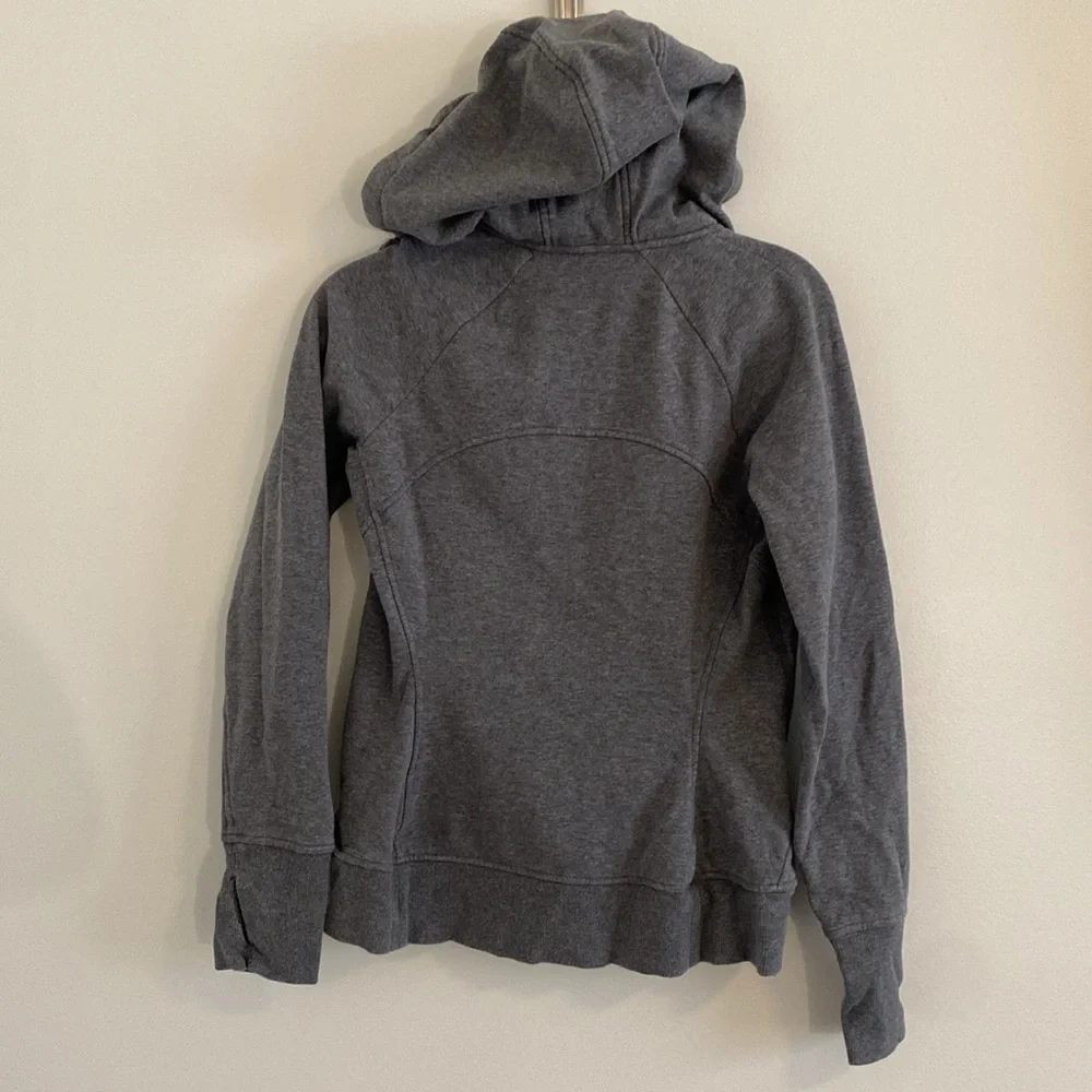 Athleta Gray Charcoal Full Zip Hoodie Fleece Lined Jacket Size Small